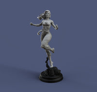 H026 - Comic Character Design, The Captain Marval Girl Statue Design, 3D STL model Printable download files