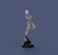 H026 - Comic Character Design, The Captain Marval Girl Statue Design, 3D STL model Printable download files