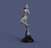 H026 - Comic Character Design, The Captain Marval Girl Statue Design, 3D STL model Printable download files