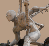 H048 - Comic Character design, The Spideymen statue with claws, STL 3D model design printable download files