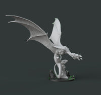 H055 - Legendary Character design, The Wyvern Dragon Statue design art, STL 3D model design print download files