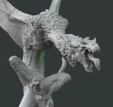 H055 - Legendary Character design, The Wyvern Dragon Statue design art, STL 3D model design print download files