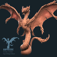 H002 - Legendary Character design, The Amphitere Snake Like Dragon, 3d STL Character design Print download files