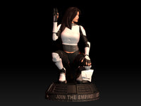 E541 - Movie character fanarts statue design, The Star Wars Scout Trooper Girl statue, STL 3D model design print DL File