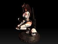 E541 - Movie character fanarts statue design, The Star Wars Scout Trooper Girl statue, STL 3D model design print DL File