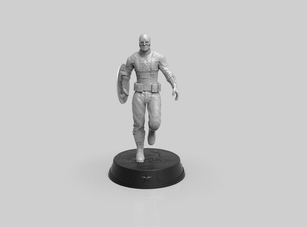 A287 - Comic hero character design, CA standing pose statue, STL 3D model design print download files