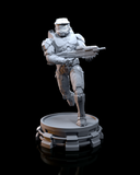 E697 - ( PRESUPPORTED ) Cyber troops character design, The Chief statue, STL 3D model design print download files