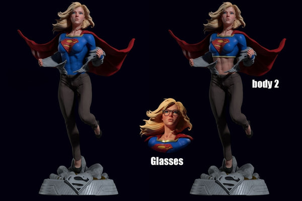F498 - Comic character design, The Super girl with glasses statue design, STL 3D digital model design download files