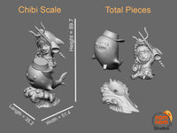 E582 - Anime character design, The Chibi shark statue design, STl 3D model design print download files