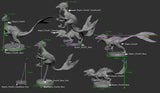 A146 - Creature design, Raptor 3 type design, STL 3D model design print download files