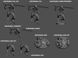 E199 - Cyborg character design, The Samurai Cyborg design statue, STL 3D model design print download files