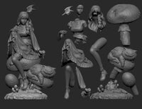A001 - Cartoon character design, Alice in the Wonderland girl statue, 3D STL model design print download files
