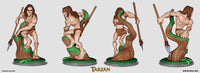 E679 - Cartoon character design, The naked tarzan with spear, STL 3D model design print download files