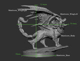 A144 - Mythical creature Manticore, STL 3D model design download print files