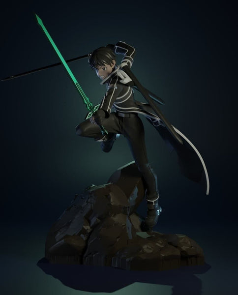 E666 - Anime character design, The Kirito Diorama ,STL 3D model design print download files