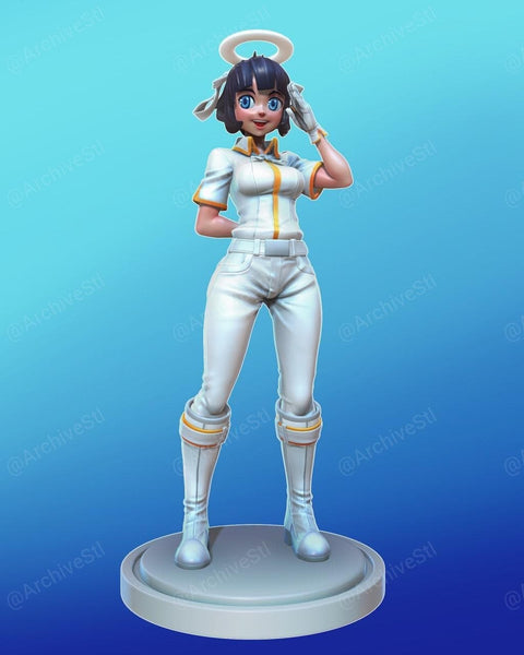 E806 - Waifu Character design, The Azazelle girl statue, STL 3D model design print download files