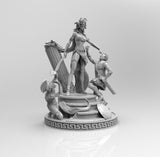 E514 - Legendary character design, The Medusa with stone statue, STl 3D model design print download files