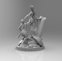 E514 - Legendary character design, The Medusa with stone statue, STl 3D model design print download files