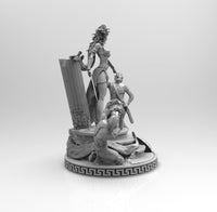 E514 - Legendary character design, The Medusa with stone statue, STl 3D model design print download files