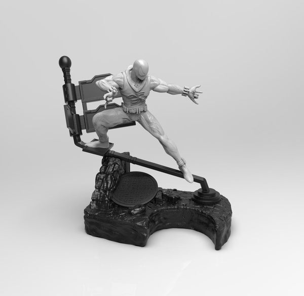 A490 - Comic character design, The Spider Jacket on rooftop, STL 3D model design print download files