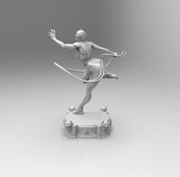 E516 - COmic character design, The Black girl with whip weopon, STL 3D model design print download files