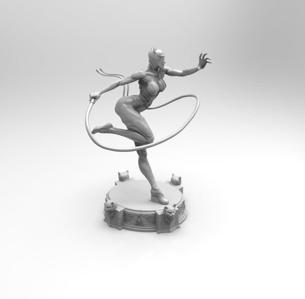 E516 - COmic character design, The Black girl with whip weopon, STL 3D model design print download files