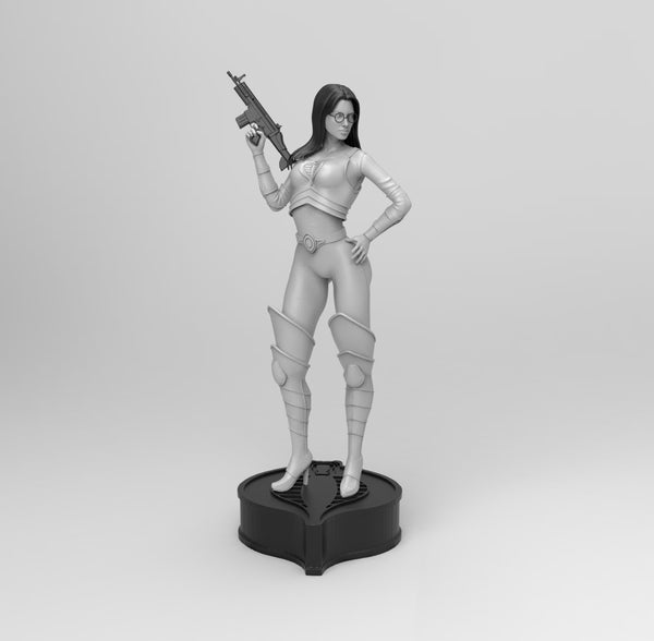 E565 - Comic character design, GE JOE vip3r girl character design, STL 3D model design print download files