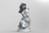 A888 - Comic Character design, The Half Statue of WW Girl, STL 3D model design print download files