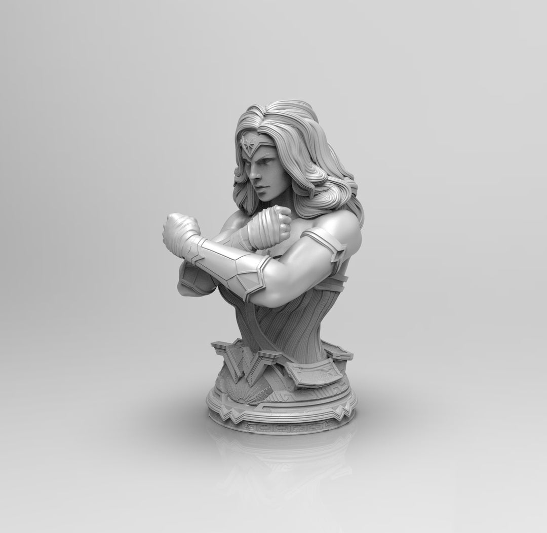 A533 - Comic character design bust, The Wondar woman bust, STL 3D mode ...