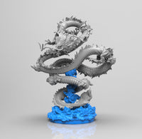 A524 - Legendary creature design, The Chinese Green dragon statue, STL 3D model design print download files