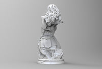 A888 - Comic Character design, The Half Statue of WW Girl, STL 3D model design print download files