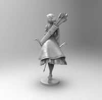 E263 - Female character design, The Ranger girl with bow, STL 3D model design print download files