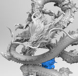 A524 - Legendary creature design, The Chinese Green dragon statue, STL 3D model design print download files