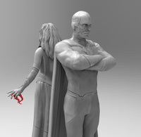 A531 - Comic character design, The Comic couples with cape, STL 3D model design print download files