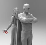 A531 - Comic character design, The Comic couples with cape, STL 3D model design print download files