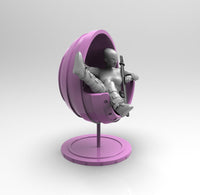 A523 - Comic character design, The Gwen pool with pink chair, STL 3D model design print download files