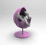 A523 - Comic character design, The Gwen pool with pink chair, STL 3D model design print download files