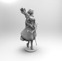 E263 - Female character design, The Ranger girl with bow, STL 3D model design print download files