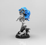 E272 - Games character design, The Felicio Cat with blue hair, STL 3D model design print download files