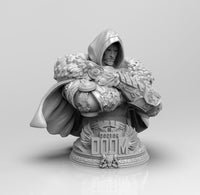 A665 - Comic character design, The Doom guy bust, STL 3D model design print download files