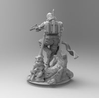 B117 - Starwars Battle Character design, Boba Fedd ,STL 3D model design print download files