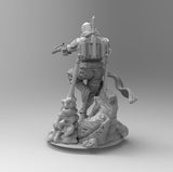 B117 - Starwars Battle Character design, Boba Fedd ,STL 3D model design print download files