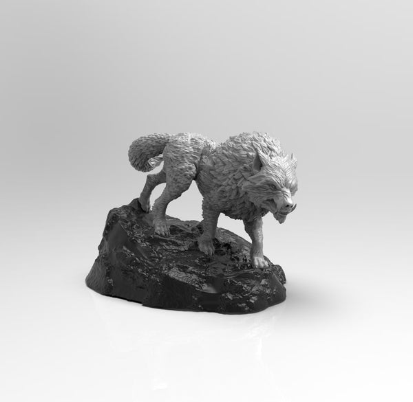 A594 - Animal design statue, The snow wolf design, STL 3D model design print download files