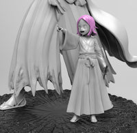 A596 - Anime character design, The Captain eleven with little pink hair kiddo, STL 3D model design print download files