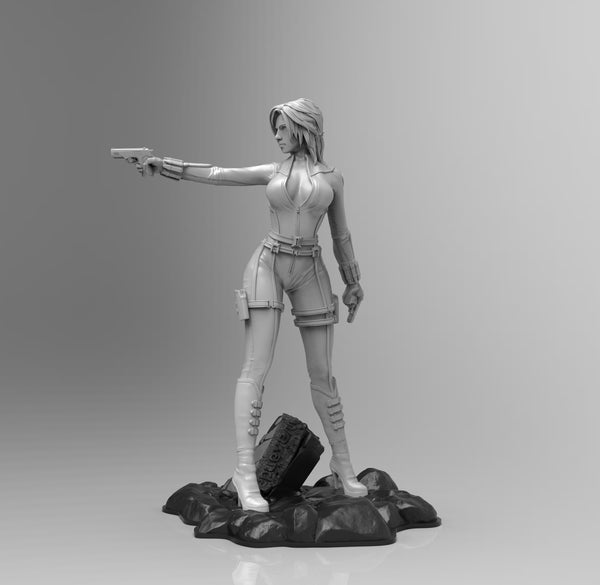 A611 - Comic Character design, The Widow Waifu hot body, STL 3D model design print download files