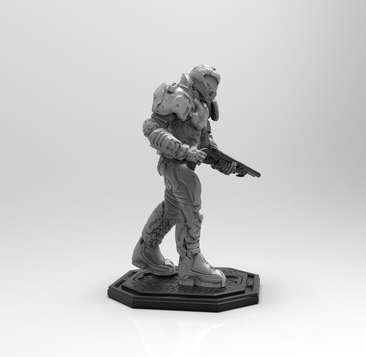 A728 - Games Character Design, The Dooms Slayer Men With Shotgun, Stl 