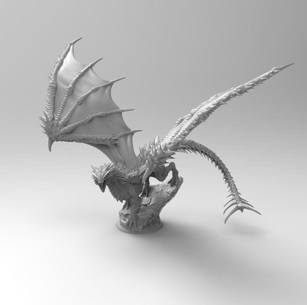 A155 - Legendary creature design , red dragon, STL 3D model design print download file