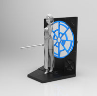 E260 - Cartoon character fan arts, The Darth ice princess with saber, STL 3D model design print download files