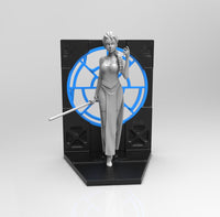 E260 - Cartoon character fan arts, The Darth ice princess with saber, STL 3D model design print download files