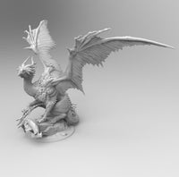 A163 - Legendary creature design , the bronze wings dragon, STL 3D model design print download file